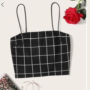 SHEIN Grid Crop Cami Top